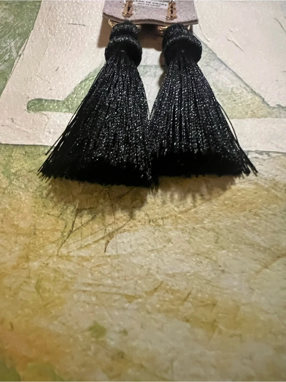 Anthropologie Tassel Drop Earrings - NWT - Black